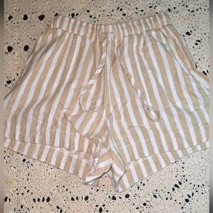 Universal Thread, Womens XS, Striped Linen, Neutral